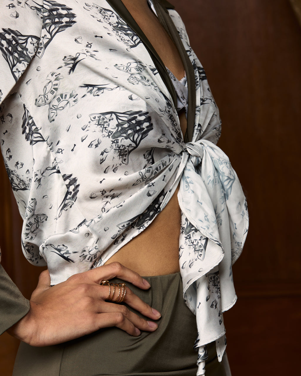 Serenity Drape Tie Knot Shirt